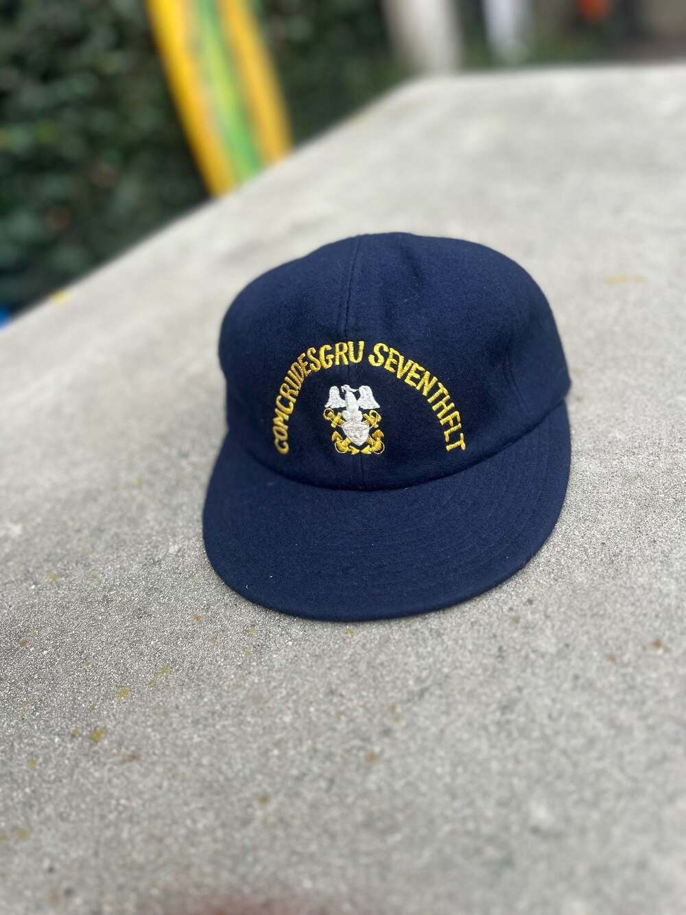 Vintage US Navy COMCRUDESGRU SEVENTHFLT Wool Ball Cap Hat